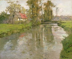 River Landscape by Frits Thaulow